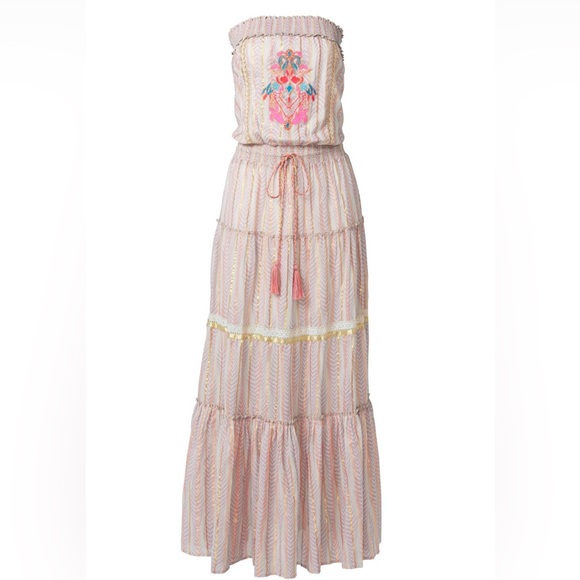 Venus Embroidery Tiered Long Maxi Tube Top Dress - Picture 7 of 9